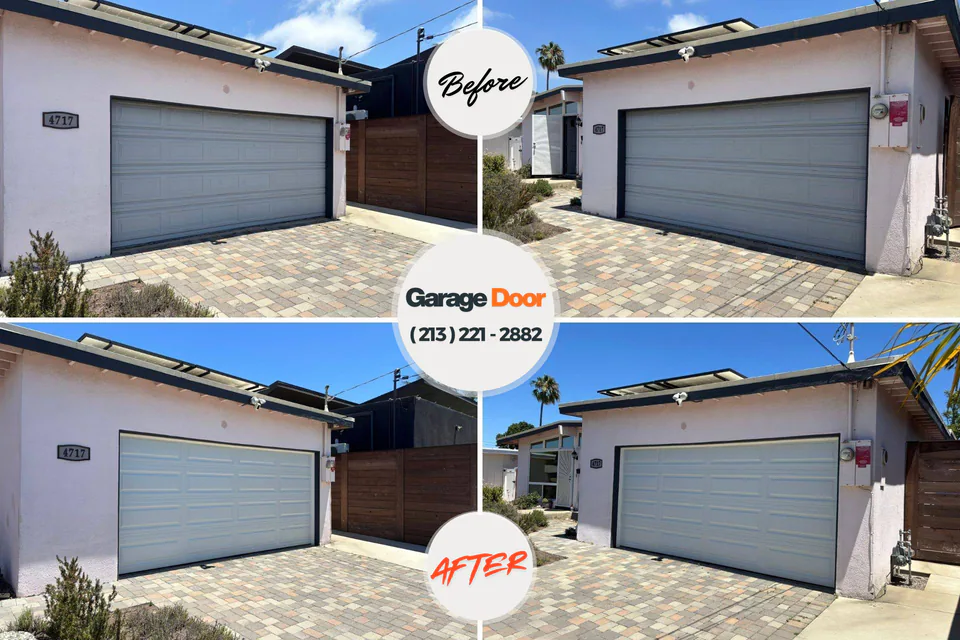 Before and after: garage door repair Winneconne, WI